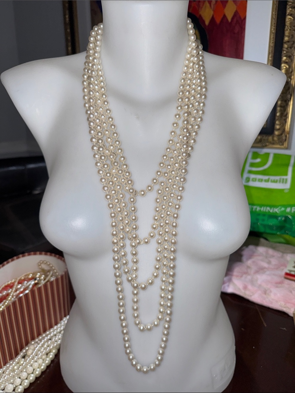 Multi-Strand Cream Pearl Necklace — Elegant Layered Design